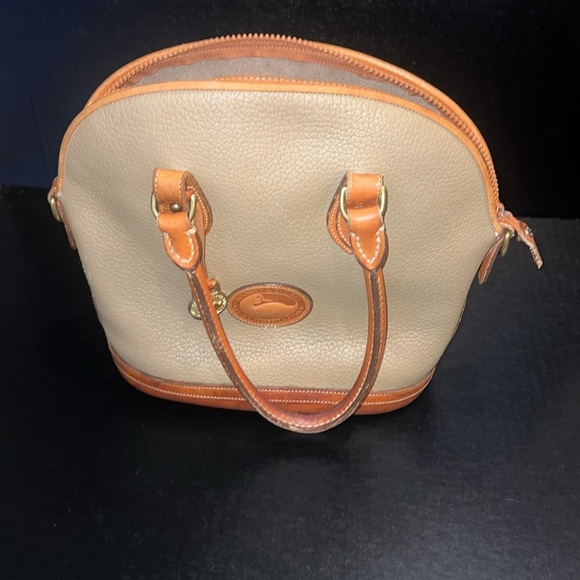 Vintage Dooney & Bourke Norfolk Beige and Brown Satchel - Picture 3 of 13